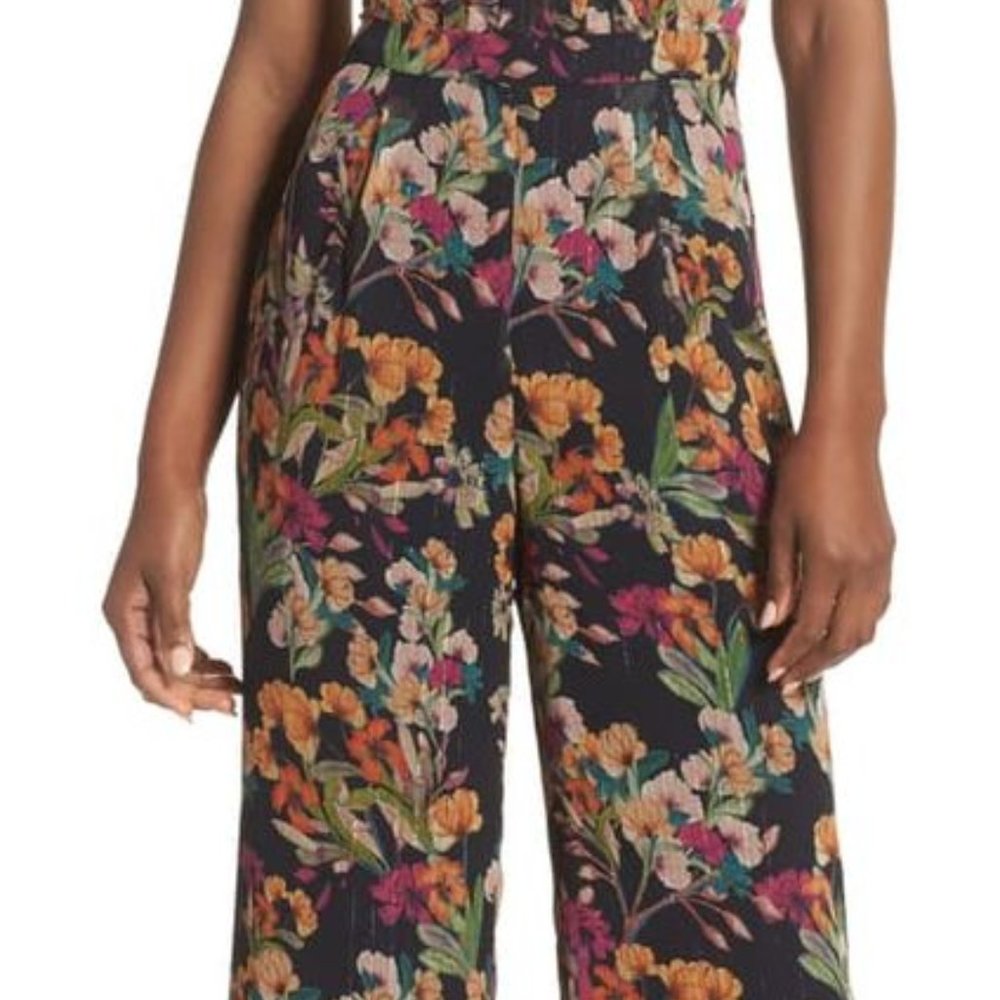 Adelyn Rae Penelope Floral Print Jumpsuit.  SZ S - Picture 5 of 6